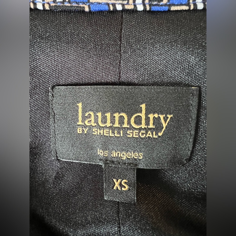 Laundry by Shelli Segal Wrap Dress XS Blue White, Greek Key Pattern - Picture 6 of 8